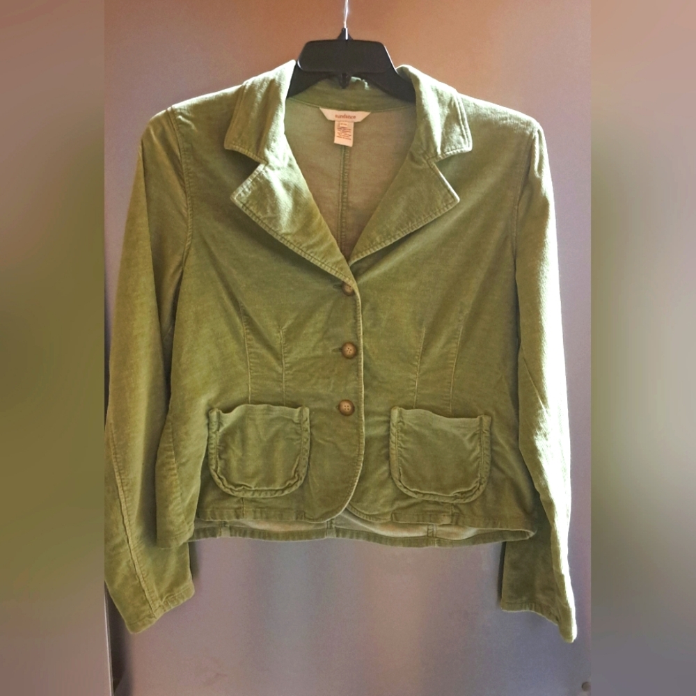 Ladies Sundance Corduroy Jacket Mint Green Cotton Cottagecore Spring P14